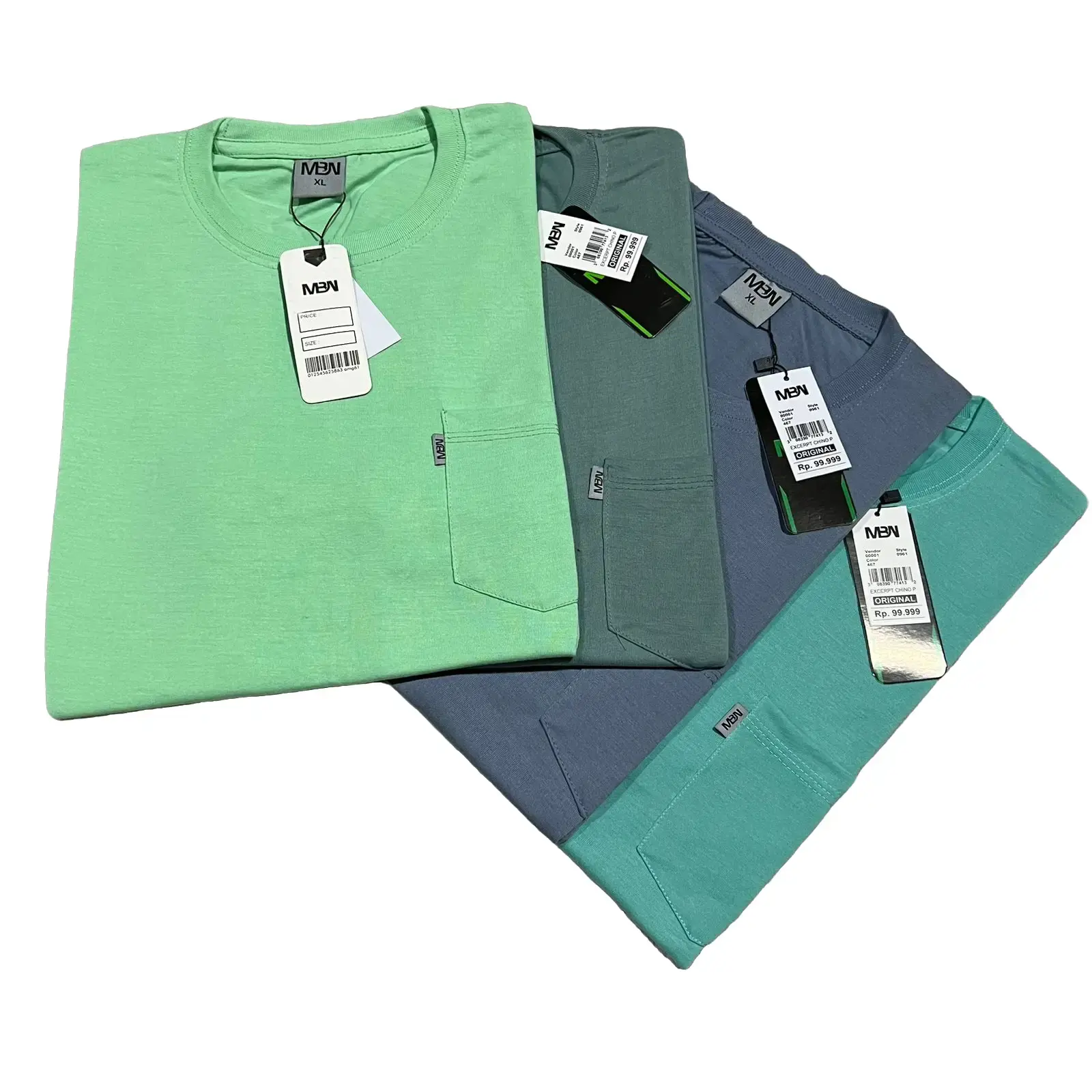 4 pcs 100 Ribu Kaos Polos Pocket saku Pria Wanita dewasa Oblong Semi Katun Baju Atasan
