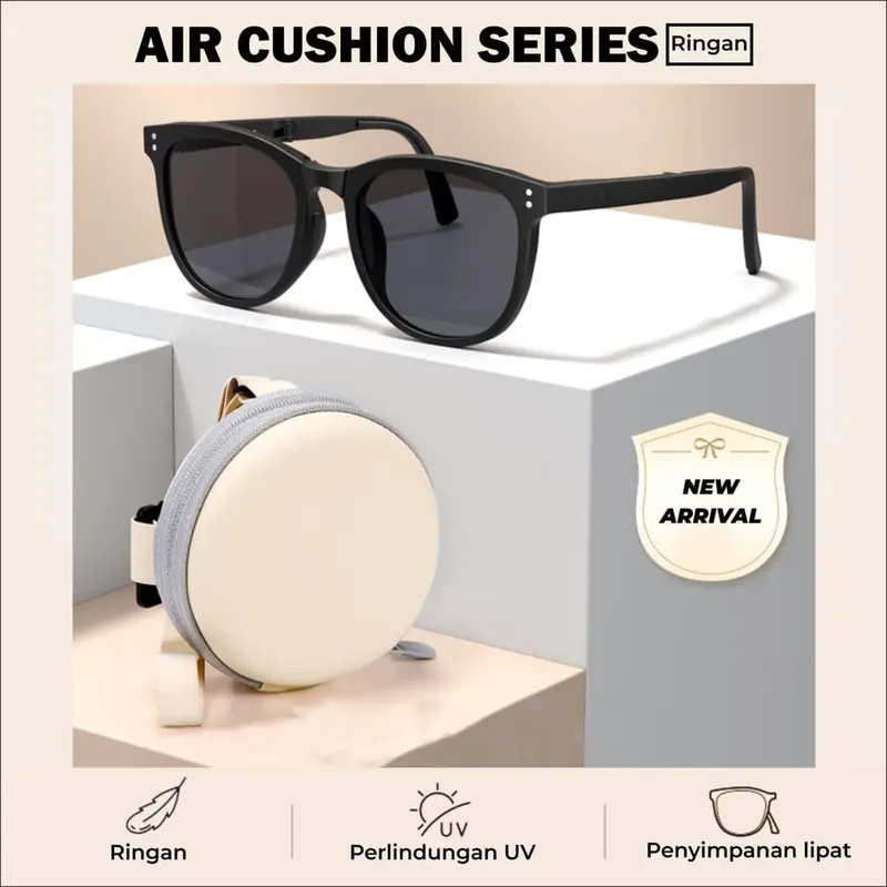 Super Online Kacamata Lipat Anti UV Sunglasses Foldable Gratis Tas Dan Kain Lap 0