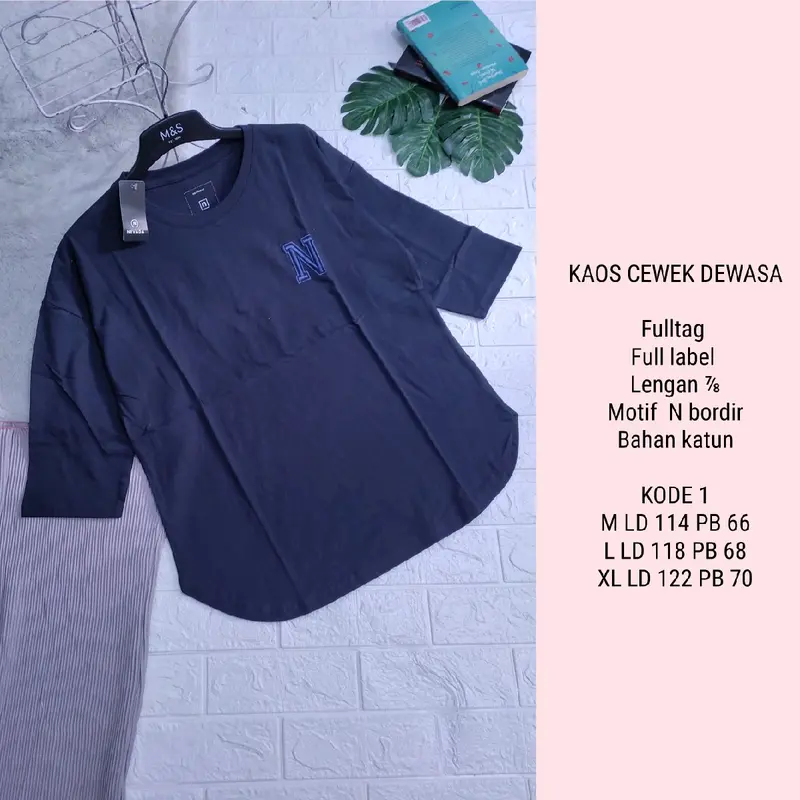 KAOS CEWEK DEWASA LENGAN ⅞ |WAJIB TANYA STOK (BISA COD) 1