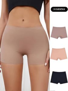 Braguitas bóxer lisas sin costuras para mujer, braguitas informales, cómodas y transpirables, ropa interior de mujer para todas las estaciones, ropa de verano 2024
