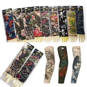 Manset Tangan Tatto Arm Sleeve Tatto Tangan Pria Sarung Lengan / Paket 6 Pasang Manset Tato Random