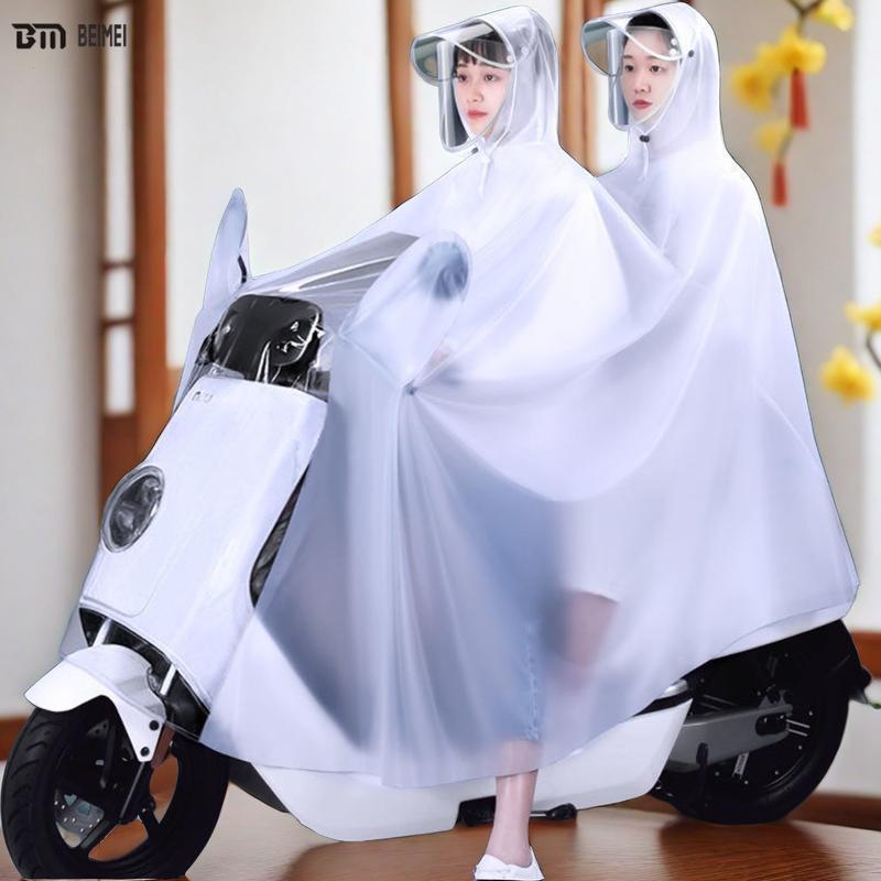 Áo mưa đi xe máy bộ người lớn trùm toàn thân pvc trong suốt cao cấp nam măng tô nữ 2 người Cao Su