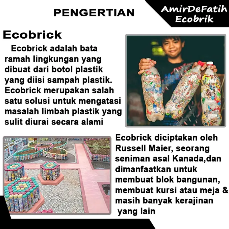 Ecobrick Botol Vit 600 ml berat 250g gram padat murah 2