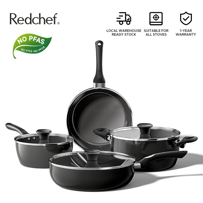 Redchef Bộ Nồi Chảo Chống Dính Gốm Đá Biển Không PFAS, PTFE & PFOA Phù Hợp Với…