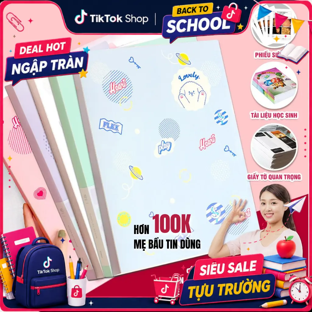 [TẶNG STICKER] File Lá Đa Năng - Sổ Đa Năng, Lưu Giữ Đề Thi Hình Ảnh, Giấy Tờ, File Lá Đựng Siêu Âm, Tài Liệu Nhà Cửa, Sắp Xếp Ngăn Nắp Bài Tập Ôn Thi, Đề Cương, Giấy A4 Deli - 20/30/40/60 Lá - Xanh Dương/Hồng/Trắng