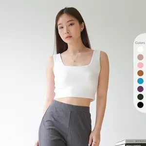 Isla Mia Crop Tanktop Square Neck - Tanktop Kekinian - Pakaian Wanita