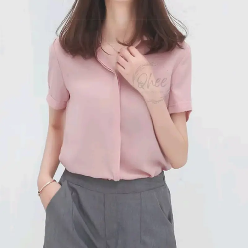 Atasan Kemeja Lengan Pendek Wanita Formal dan Non Formal - Baju Cewek 6