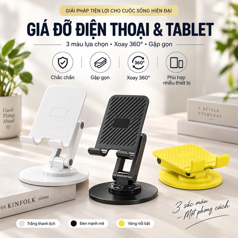 Giá đỡ điện thoại kim loại xoay 360 độ, giá đỡ máy tính để bàn chuyên dụng cho iPad, có thể điều chỉnh, co giãn, gấp gọn, đa năng, tiện lợi cho người làm việc lười.