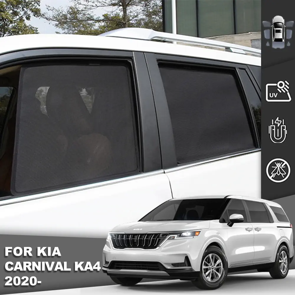 LT For Kia Carnival KA4 2020 2021 2022 2023 Magnetic Car Sunshade Visor Front Windshield Frame Curtain Rear Side Window Sun Shade Shield