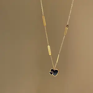 Kalung Titanium Wanita Terbaru Liontin Love Keramik Anti Luntur Dan Anti Karat liontinkalungantikaratdanluntur Aksesoris Berlian Couple