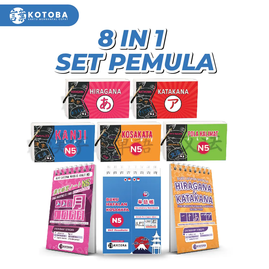 Paket Lengkap Pemula Belajar Bahasa Jepang Kotoba Flashcard - Toys