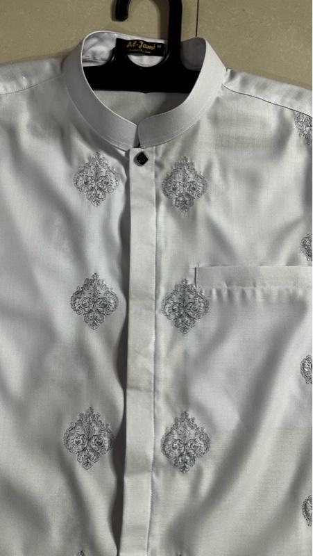 AL JAMI - ALIF kemeja koko sultan full bordir timbul batik trending lengan panjang manset katun toyobo baju muslim pria dewasa premium formal casual umroh SEO