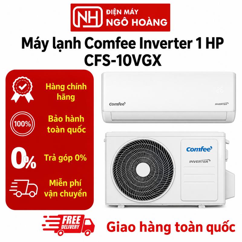 CFS-10VGX - Máy Lạnh Comfee Inverter 1HP 9000BTU - Điều Hòa 1 Chiều Tiết Kiệm Điện Cho Phòng Nhỏ