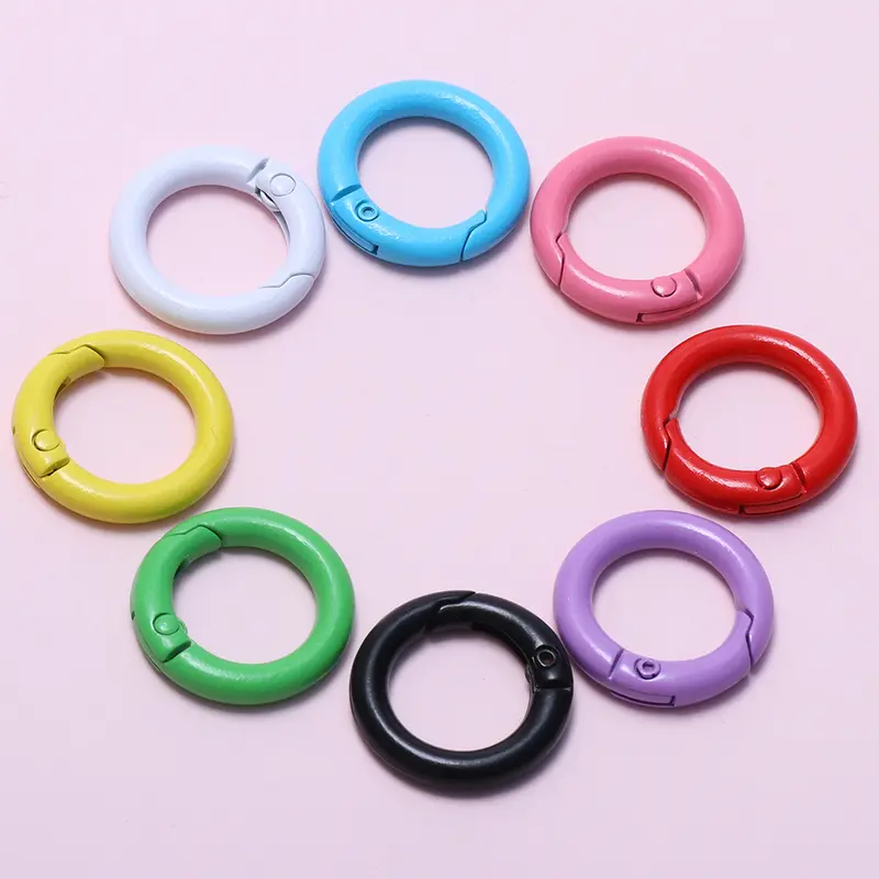 Dây Chuyền Chìa Khóa Móc Cài Tròn, Kích Thước 20MM, Chất Liệu Vecni Nướng Bánh, Mặt Dây Chuyền Cho Móc Chìa Khóa, 1 Chiếc 0
