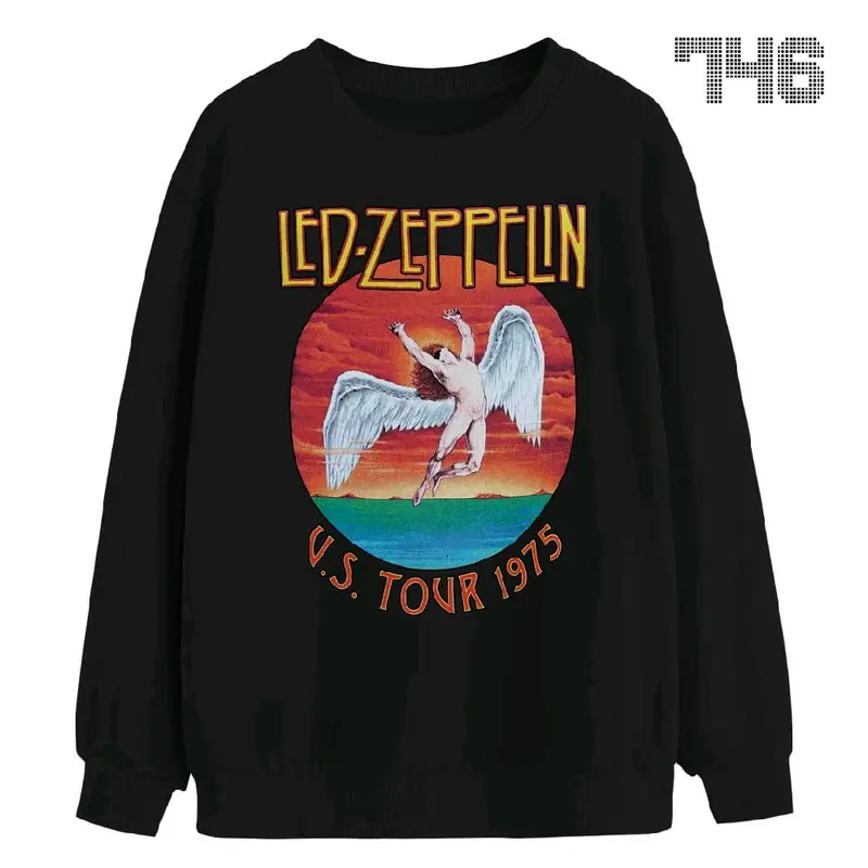 Sweater Crewneck Band LEDZEPELIN SERIES Crewneck Premium Pria Wanita Unisex Motif Sablon High Keren 3