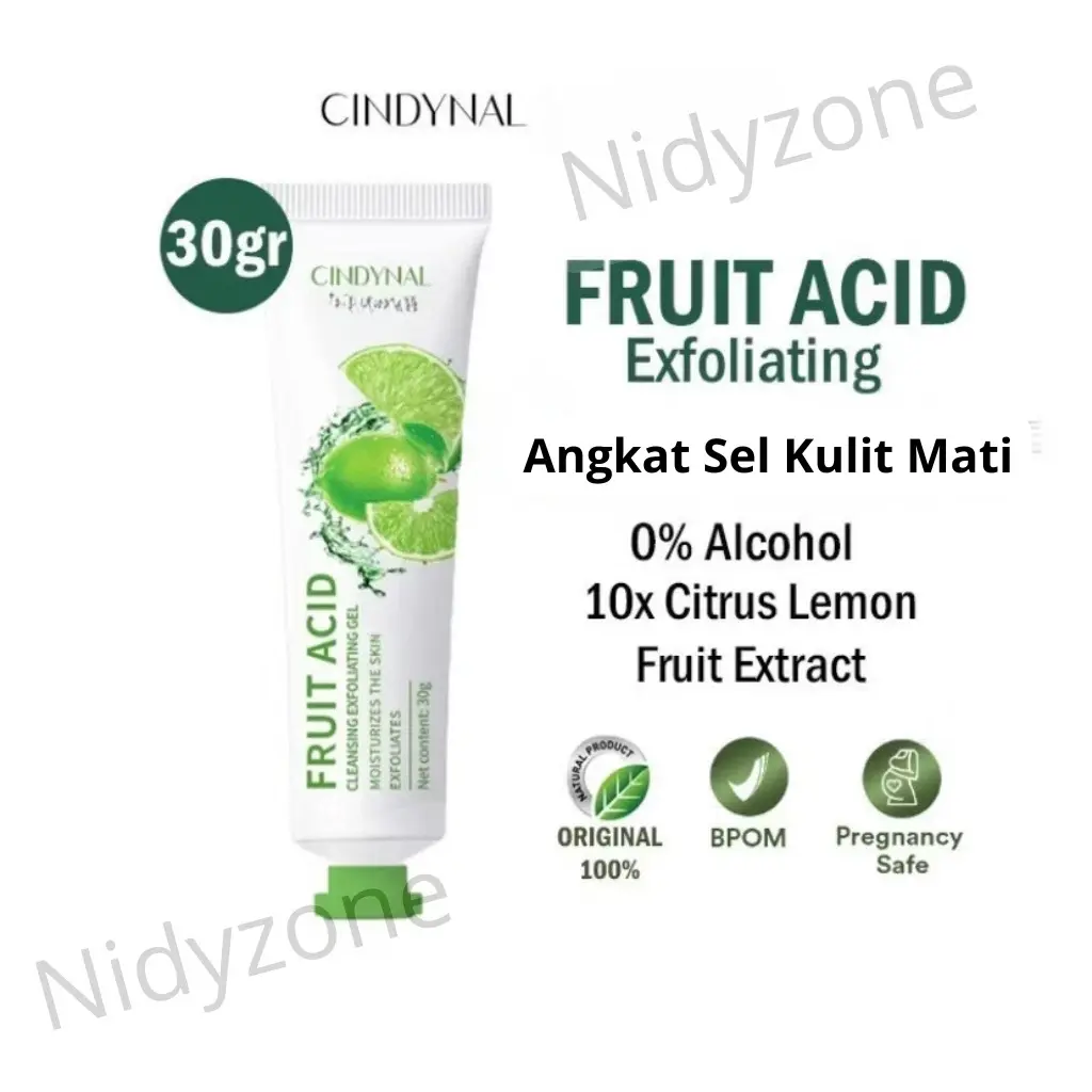 BPOM CINDYNAL EXFOLIATING GEL 30 ML PERONTOK DAKI MENGANGKAT SEL KULIT MATI -Nidyzone-