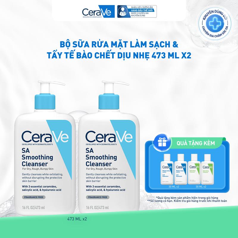 Combo 2 sữa rửa mặt làm sạch & tẩy tế bào chết dịu nhẹ 473ml