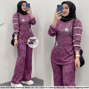 Setelan Modis Milea Set Bahan Knit LD 110-115cm PJ Celana 93cm Simpel Adem