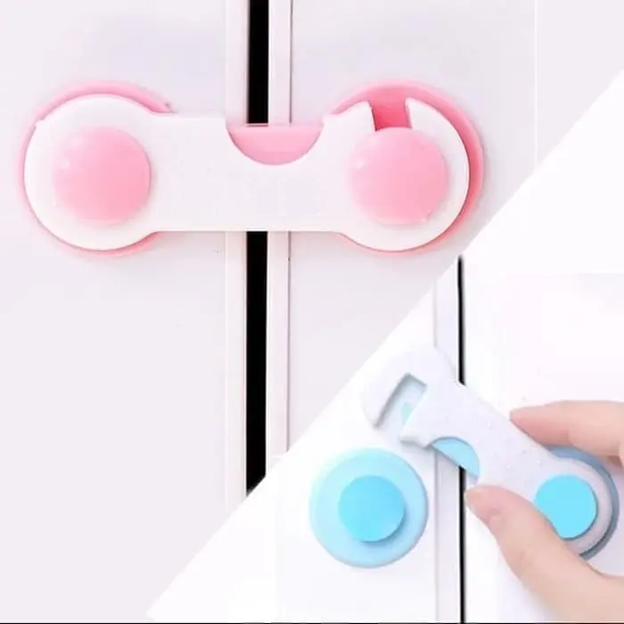 Pengaman Pengait Laci Lemari Pintu Kulkas Bayi Baby Safety Lock Band 0
