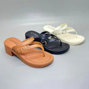 Size 37-40 2007 Sandal Wanita Sandal Wedges Jepit Hak Tinggi Gaya Fuji Kekinian