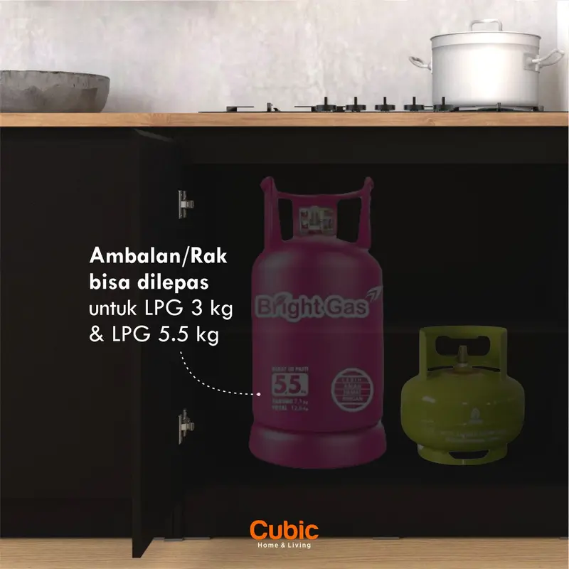 Cubic Kitchen Set Minimalis / Kabinet Dapur / Rak Dapur Basah / CLARA 7