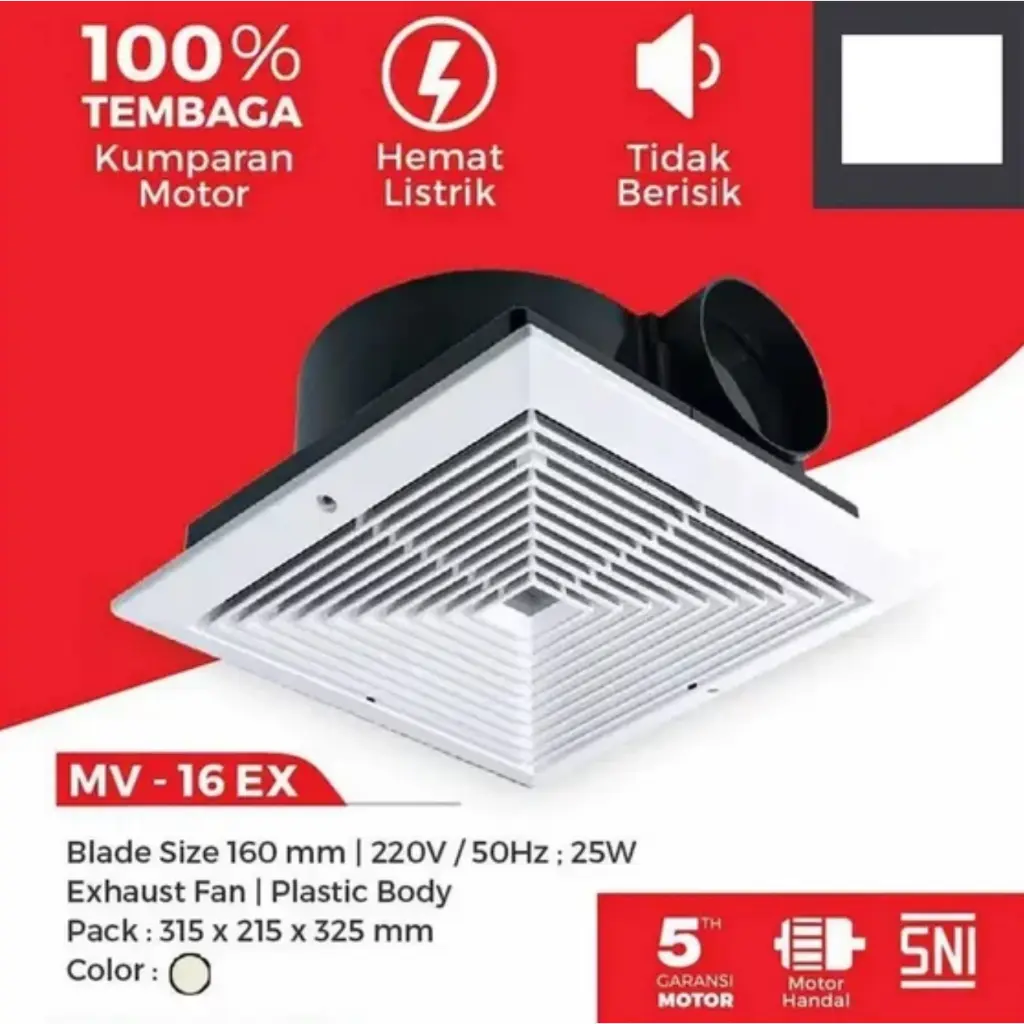 MASPION CEILING EXHAUST FAN EXHAUST PLAFON DENGAN CORONG  MV-16EX  6 INCH 6" MV 16 EX EXHAUST