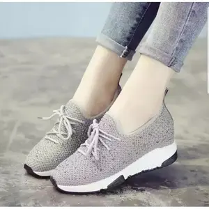 Mufli Sepatu Sneaker Prempuan / Wanita 5cm Tali / Sepatu Sneaker wedge Wanita Prempuan mutiara GV 24 | Kekinian
