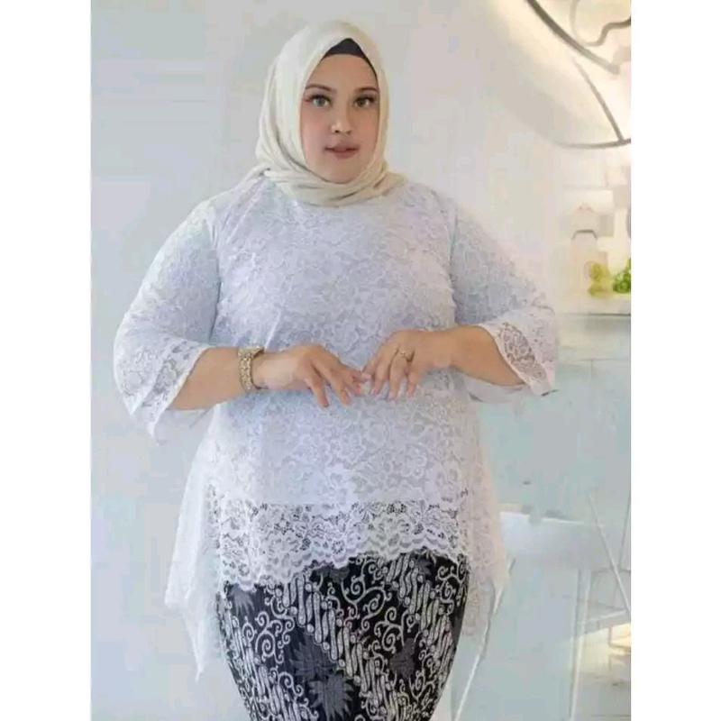 ATASAN KEBAYA RINJANI JUMBO, ATASAN KEBAYA BROKAT, ATASAN KEBAYA JUMBO, LD MAKSIMAL 130CM JUMBO, ATASAN BAJU KONDANGAN, ATASAN BAJU PESTA, ACARA2 ADAT, ACARA2 ELEGAN. Panjang 2