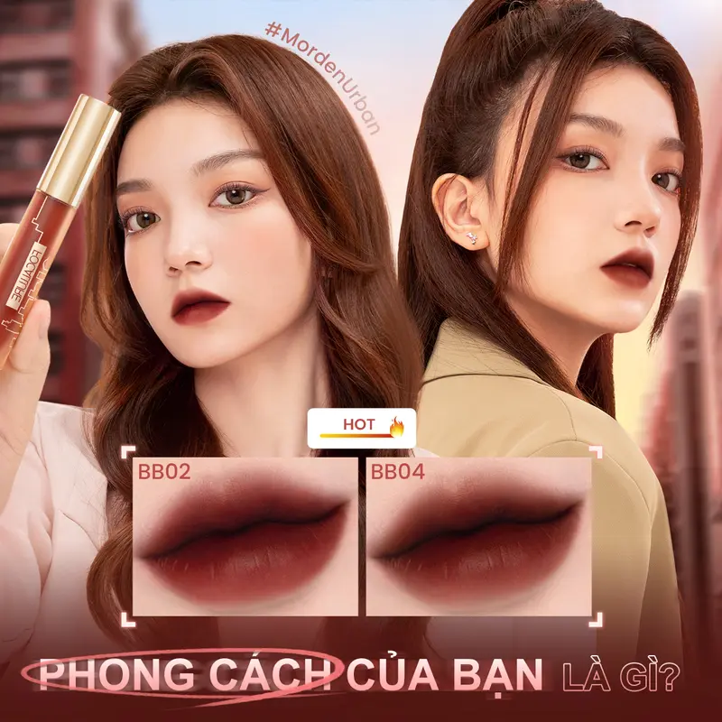 Son môi Focallure MordenUrban Misty City Son tint nhung mờ Thoáng mát Vừa vặn Dưỡng ẩm Sắc tố cao Lâu trôi Mềm mượt + [Free Gift] Acne Mask 1pcs 2