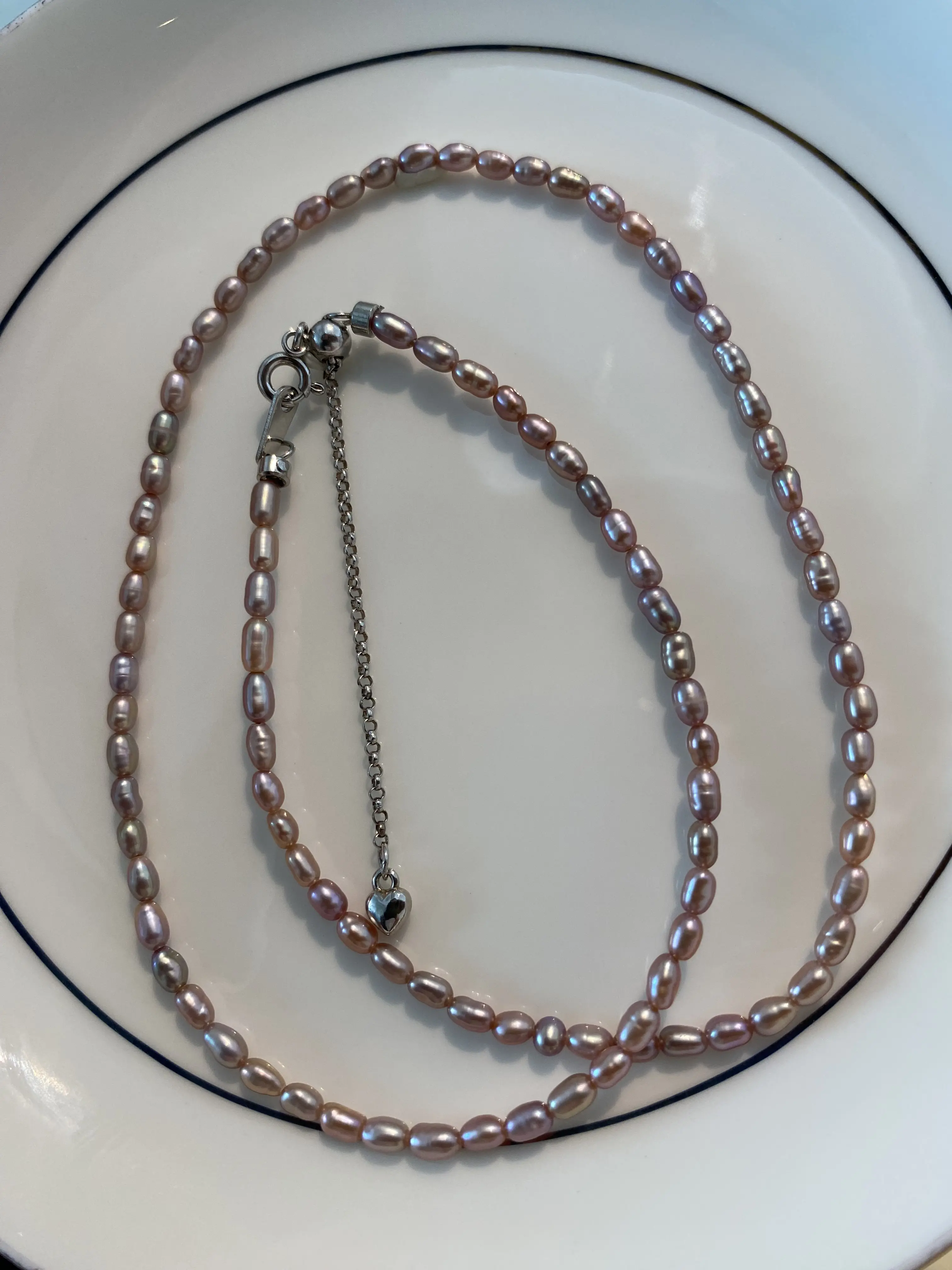 Freshwater Purple Keshi Pearl Necklace 2.5-3 millimeter