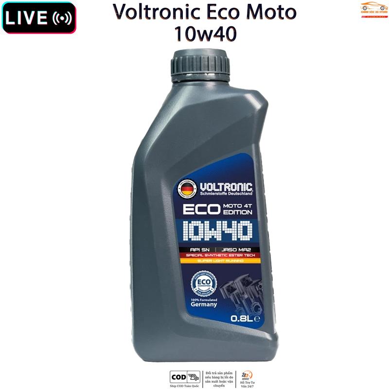 [ LIVE ] Dầu Nhớt Xe Máy Voltronic ECO Moto 10w40 - Không Kèm Quà (CHAI NHỰA)