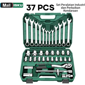 ISKU Tool kit Set alat Kunci Sok set 37 pcs/kunci pas Set 12pcs 8-19mm 1/2 kunci Mata Sok lengkap 19pcs Kombinasi 1/2 72gigi