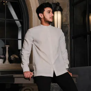 H SOCIETY  Koko Abda Pria Dewasa Rayon Nylon Tekstur Doby Premium Lengan Panjang Manset Rapi Cocok untuk Acara Formal Daily Smart Look Material Rayon Nylon Tekstur Tenun Doby Premium Potongan Rapi Elegan