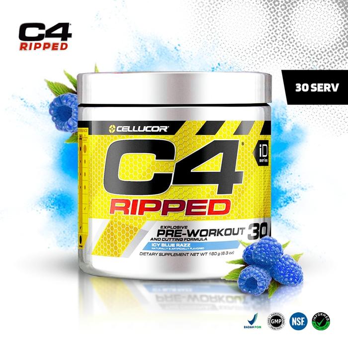 Gambar Cellucor C4 Ripped 30 Serving Pre Workout PWO Suplemen Otot Icy Blue Razz dari XTEND Official Kota Administrasi Jakarta Barat Tokopedia