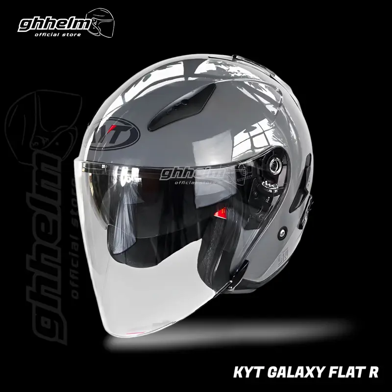 HELM KYT GALAXY FLAT R SOLID DOUBLE VISOR|HALF FACE Helmet Motorcycle 2
