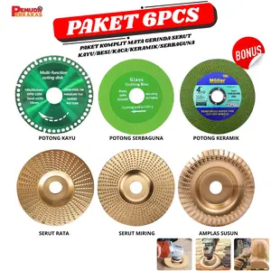 PAKET HEMAT 6PCS Mata Gerinda Kayu Carving Saw Grinda Dapat MengUkir Dan Menghaluskan Kayu Mata Grinda Keramik Kaca Serbaguna Multifungsi 4 Inch