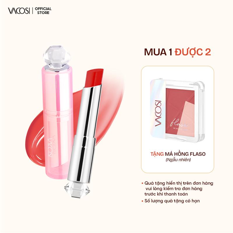 Son Dưỡng Môi Có Màu VACOSI VS06 – Hồng Tự Nhiên 3g | Cấp Ẩm, Bảo Vệ, Chiết Xuất Shea Butter, Môi Căng Mọng Cả Ngày, VS06