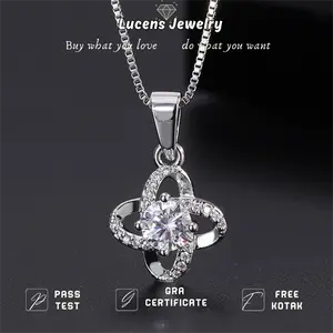 Kalung Wanita Empat Daun Perak Asli Anti Karat Luntur Model Adjustable dengan Batas Ukuran Tertentu