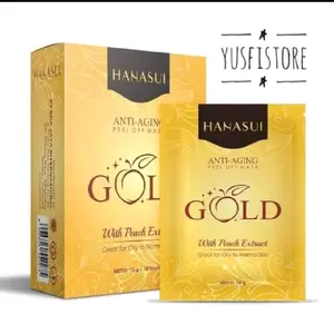 Masker Wajah Hanasui Gold With Extract Peach 1 BOX Masker Hanasui Gold Anti Aging Peel Of Mask Mengangkat Komedo Kotoran Wajah Jerawat
