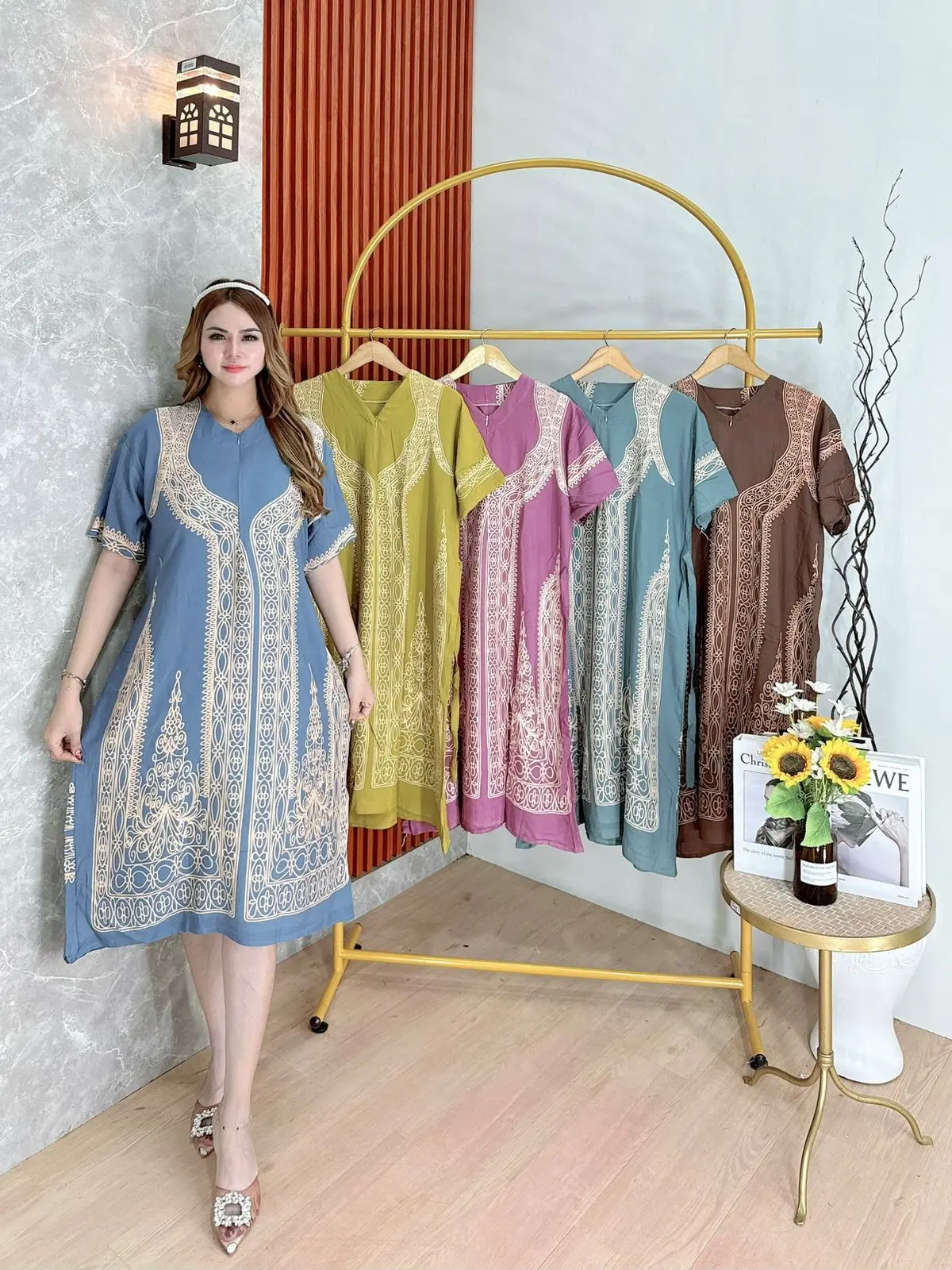 BatikKM Daster Ibu Jumbo LD 120 Bahan Rayon Busui Friendly Kain Panjang Motif Soft Kancing Bumil Wanita daster semata Kaki batik