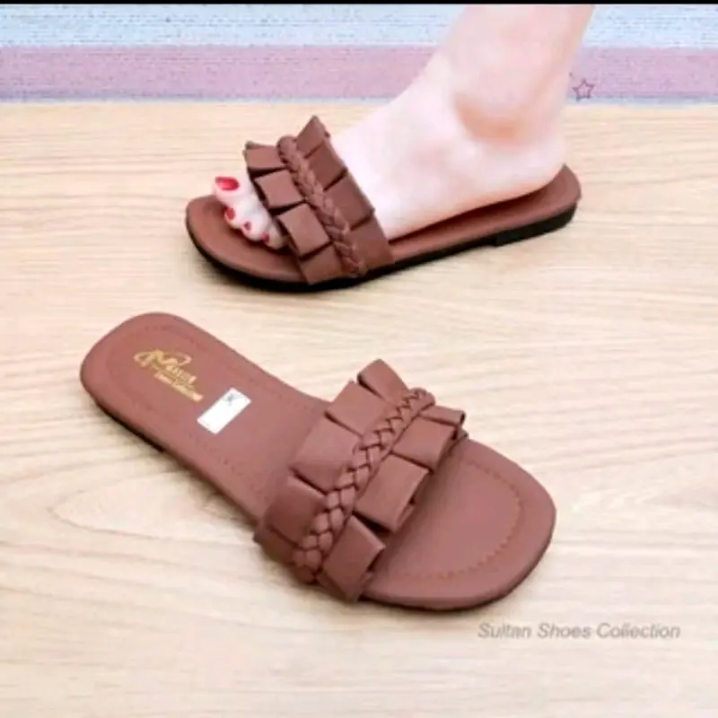 sandal teplek kerut kepang terbaru 2