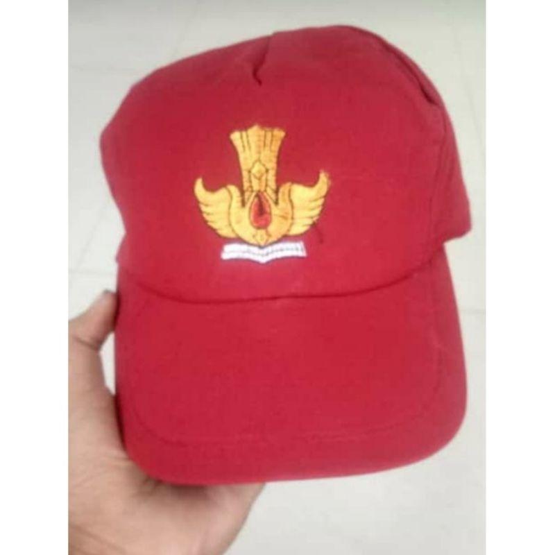Topi SD SMP SMA SMK Topi Sekolah Seragam Sekolah Logo Bordir [ Minimal 10 Pcs ] Harga Murah Bisa Cod 3