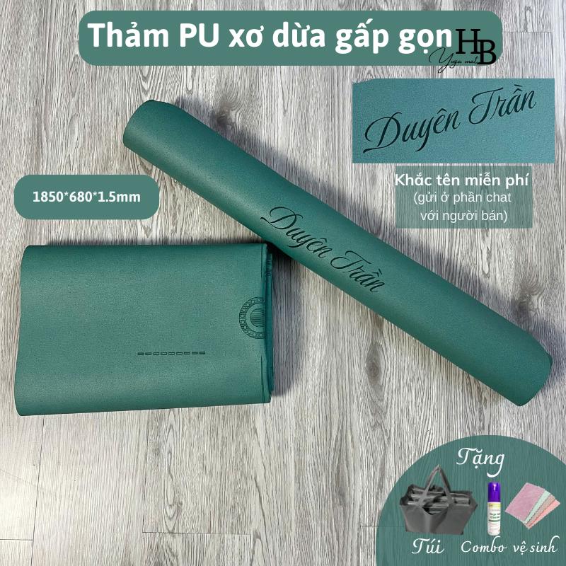  Thảm tập yoga du lịch gấp gọn thảm tập cao su pu tập yoga cao cấp định tuyến thảm yoga khắc tên kèm túi đựng thảm 