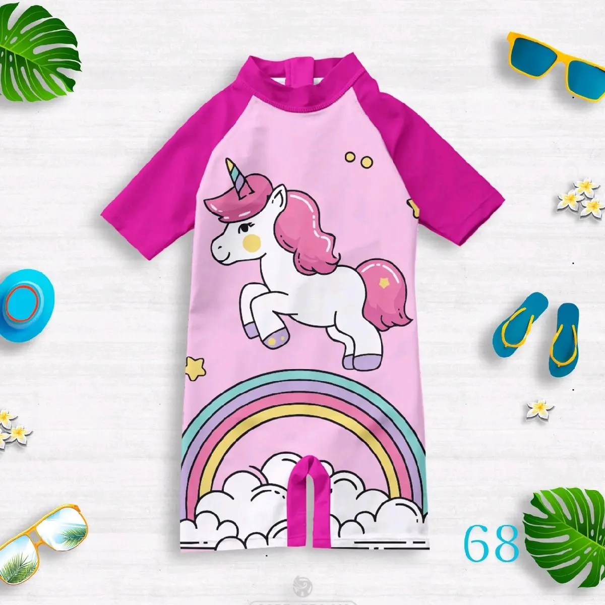 Baju renang anak perempuan motif karakter kuda poni usia 1-10 tahun // Baju renang anak perempuan // Baju renang anak motif karakter lucu// Baju renang anak // Baju anak perempuan // baju renang anak unicorn // sunsuit anak // Kids swimsuit // baju renang