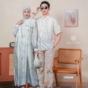 FREE GIFT SELIN NARA Khalila Couple Baju Pasangan Gamis Kemeja Elegan Outfit Kondangan Couple Suami Istri
