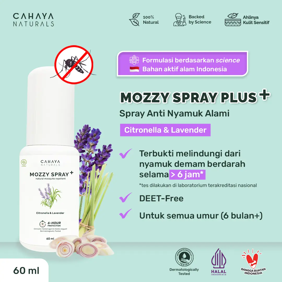 Cahaya Naturals - Mozzy Spray Plus (Natural Mosquito Repellent) | Spray Anti Nyamuk & Pengusir Nyamuk