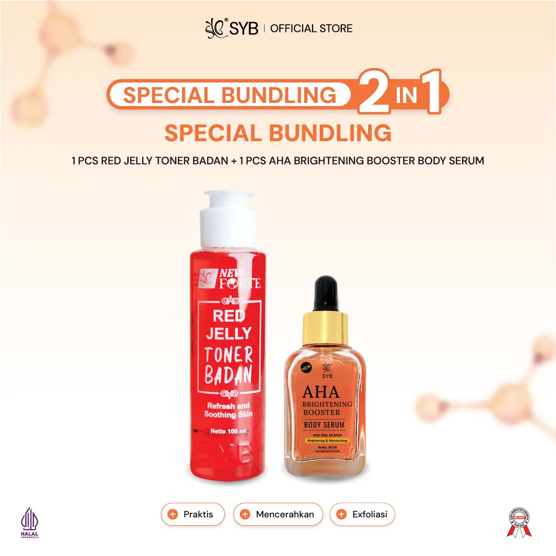 1pc Red Jelly Toner+1pc AHA Brightening Body Serum