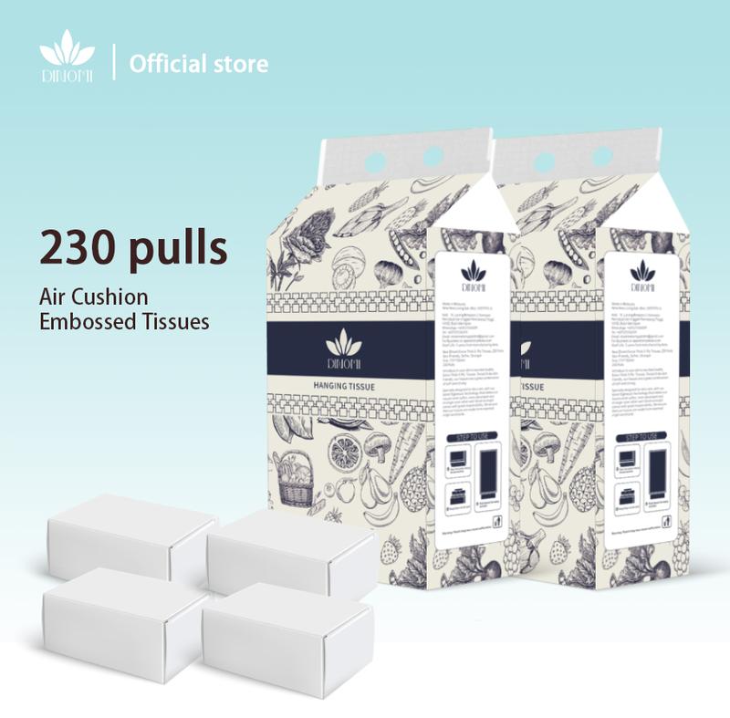 Product Introduction of Dinomi (Cute Hanging Tissue) 230 Pulls tisu cheerful tissue AIR-cushion tissue  Kitchen, Baby Use, Comfort, tissue thick 3 ply ,virgin wood pulp tissue tisu  viral ribbon tisu gantung l Wipes Remover 2