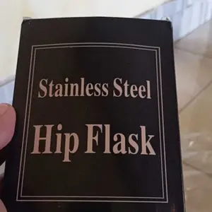 BOTOL HIP FLASK BOTTLE STAINLESS STEEL 8 OZ BLACK