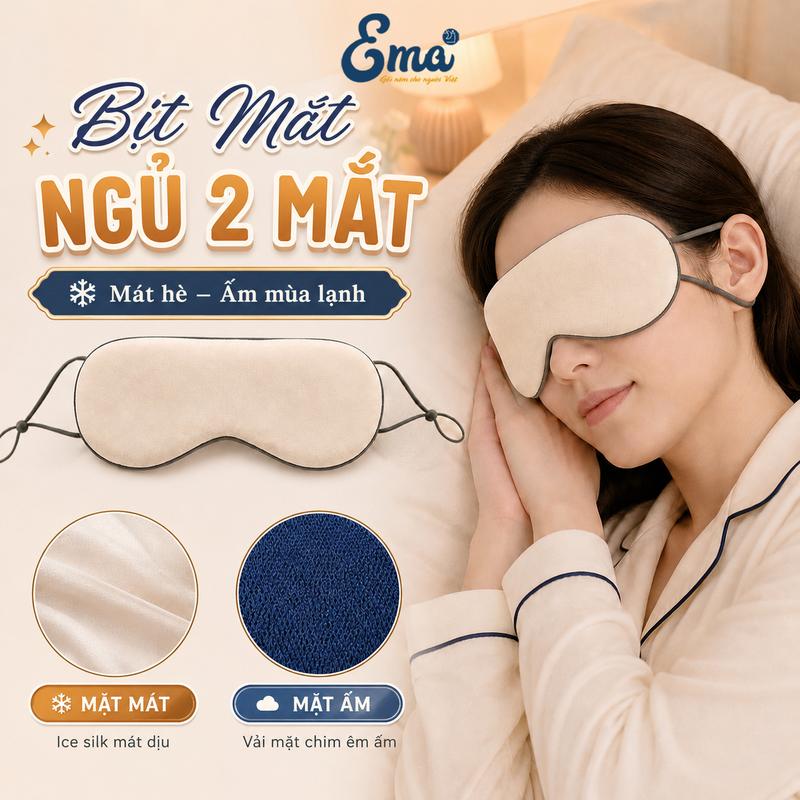 Bịt mắt ngủ 2 mặt - Giúp thư giãn mắt, dễ đi vào giấc ngủ